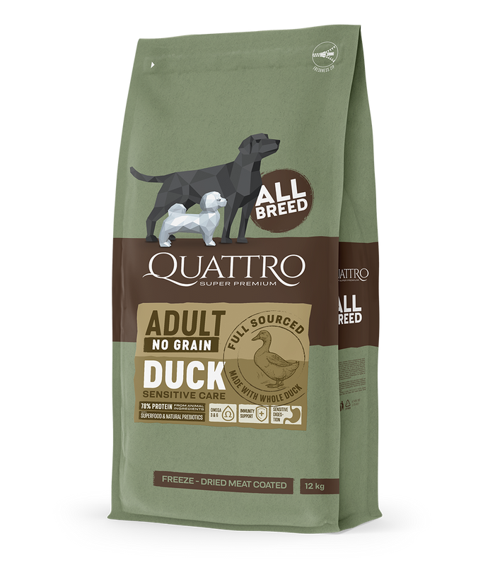 Dog food adult all breed no grain with duck