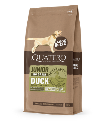 Dog food junior large breed no grain with duck